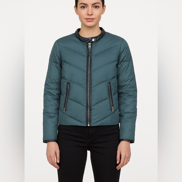 Michael Michael Kors Womens Green Down Filled Puffer Jacket Size Medium - Picture 1 of 7